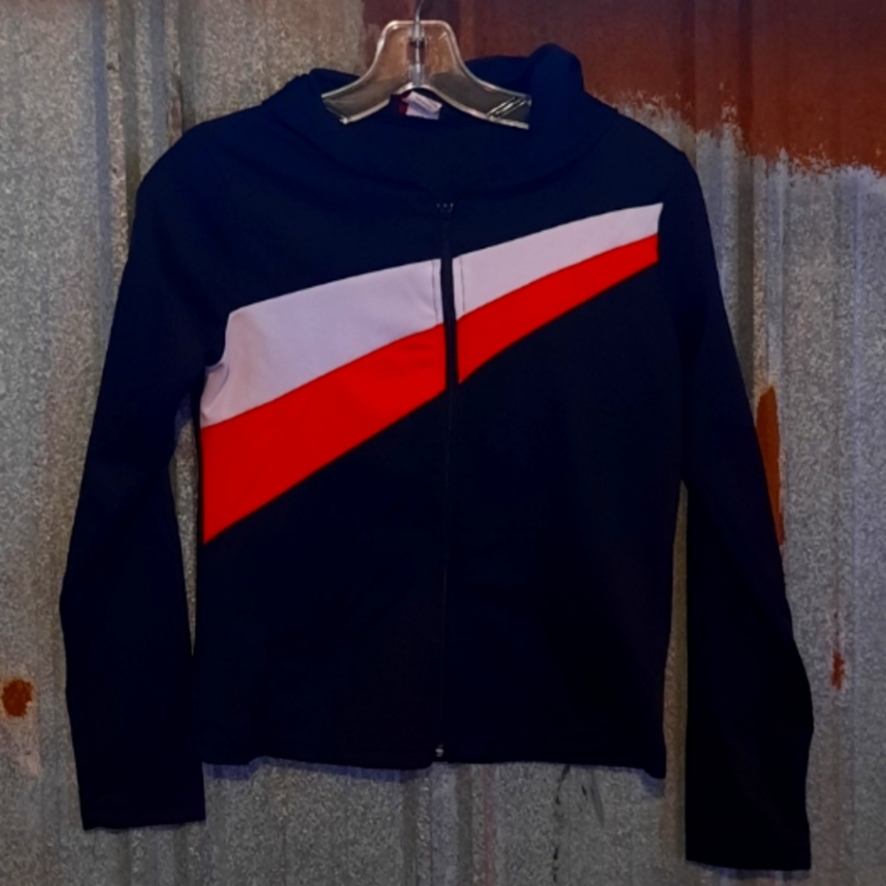 VINTAGE Vision Hooded Pocketed Zip-Up Athletic Jacket
